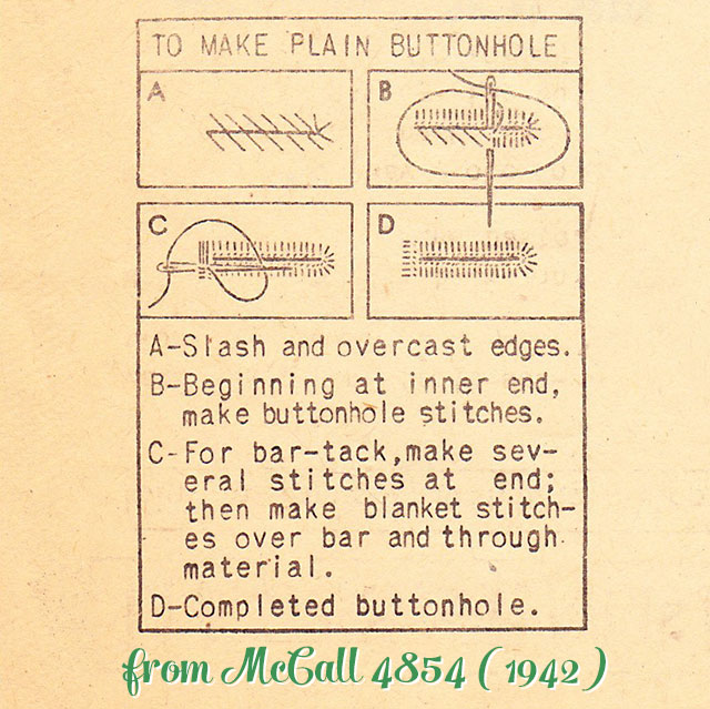 working plain buttonholes by hand (1942)