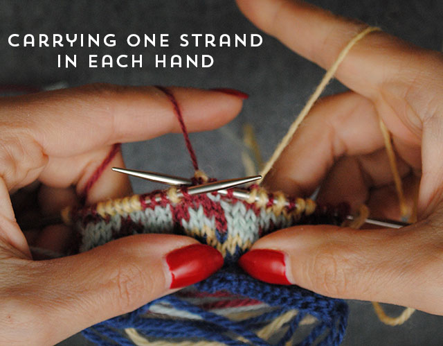 carrying one strand per hand