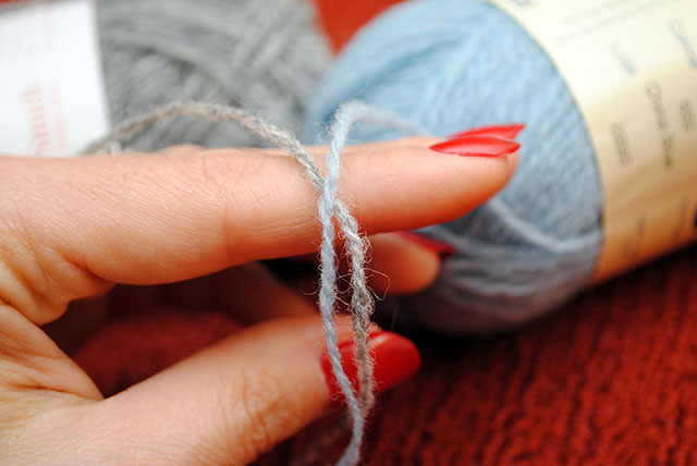 strands of Shetland wool