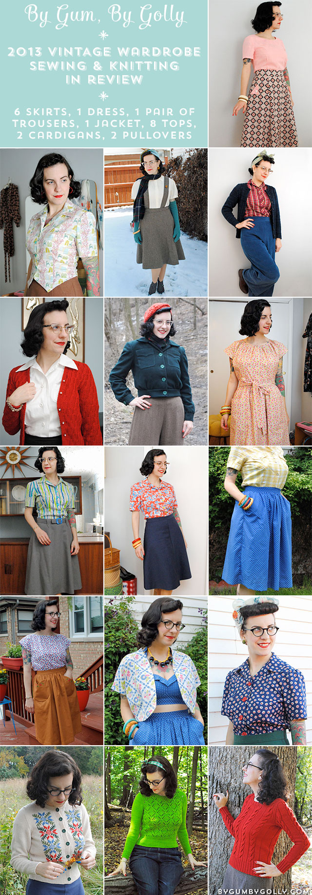 By Gum, By Golly's 2013 vintage sewing & knitting projects