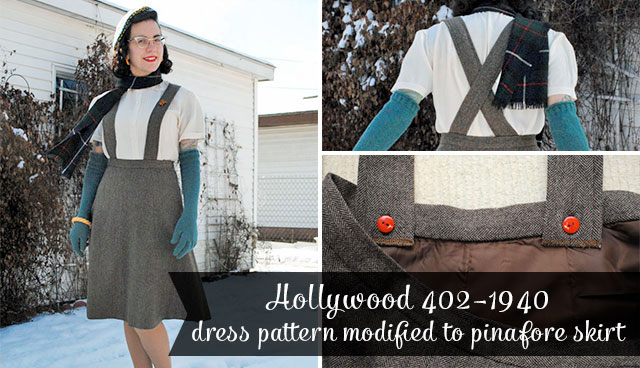 Hollywod 402 dress, modified to pinafore skirt