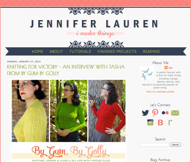Knitting for Victory: interview at Jennifer Lauren Vintage