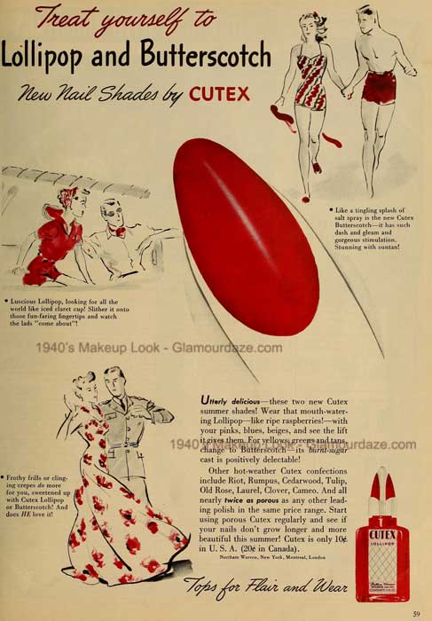 Cutex Ad 1941 - via Glamour Daze