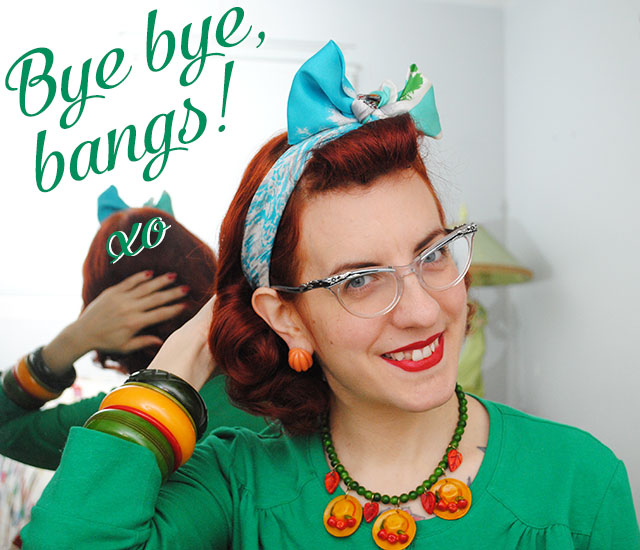 A vintage hairstyle trick to hide bangs