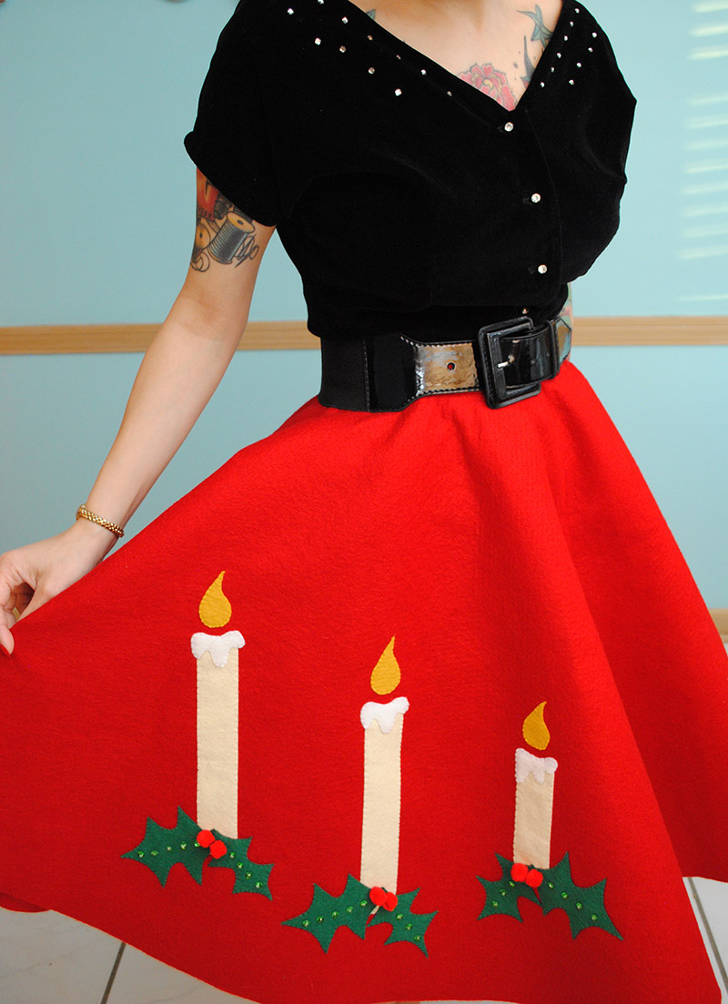 Novelty felt Christmas skirt
