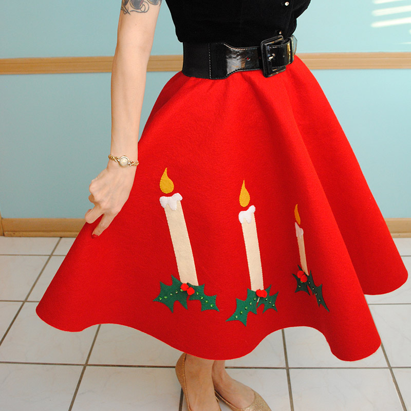 Novelty felt Christmas skirt