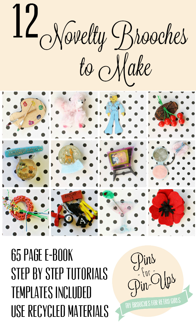 pins for pin-ups 12 diy novelty brooches by Va-Voom Vintage