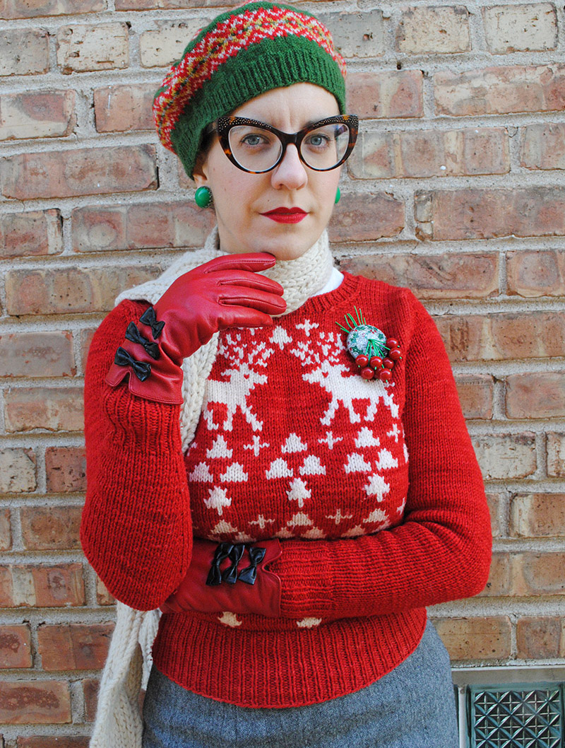 Christmas jumper with refashioned sleeve caps