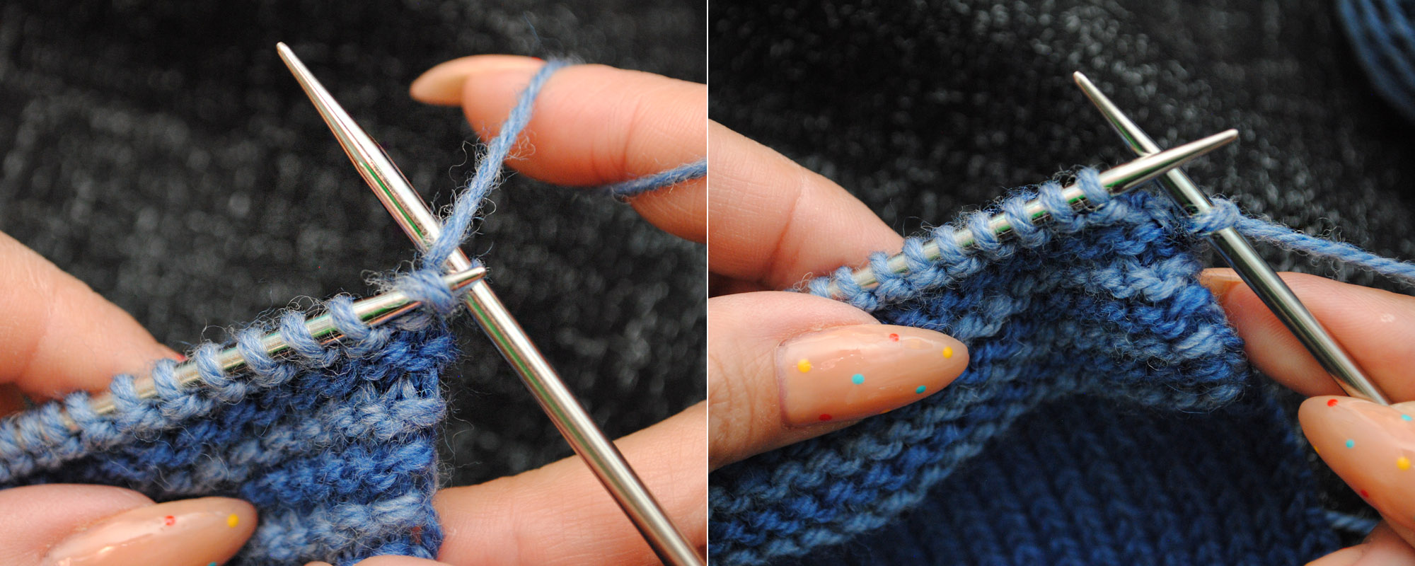 Icelandic bind off steps 3 and 4