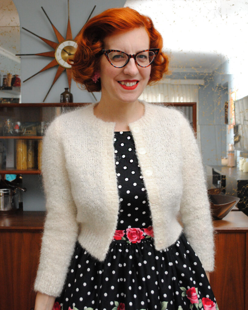 Dreamy boucle cardigan and a dress - Tasha Could Make That