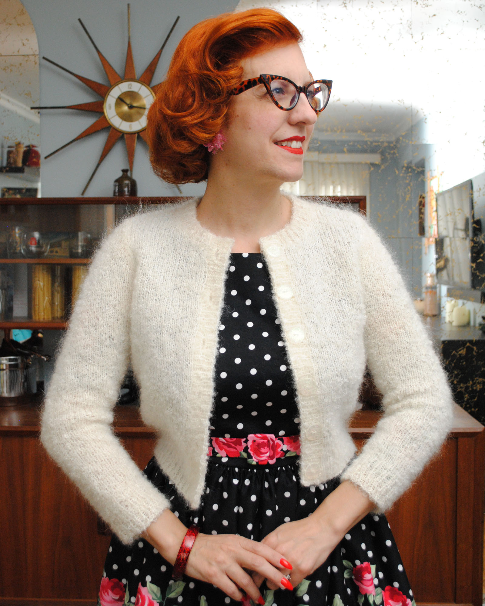 Dreamy boucle cardigan and a dress - Tasha Could Make That